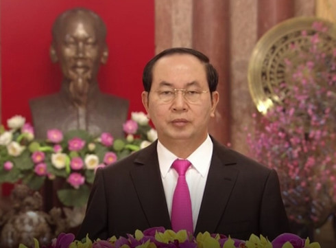 Chủ tịch nước Trần Đại Quang chúc tết đồng bào, chiến sĩ cả nước.