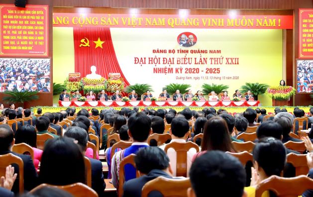 Quang cảnh Đại hội đại biểu Đảng bộ tỉnh Quảng Nam lần thứ XXII (nhiệm kỳ 2020 - 2025).