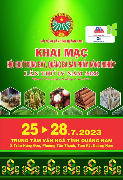 Hội chợ Trung bày, quảng bá sản phẩm nông nghiệp lần thứ IV năm 2023 do HND tỉnh tổ chức sẽ diễn ra từ ngày 25-28/7/2023