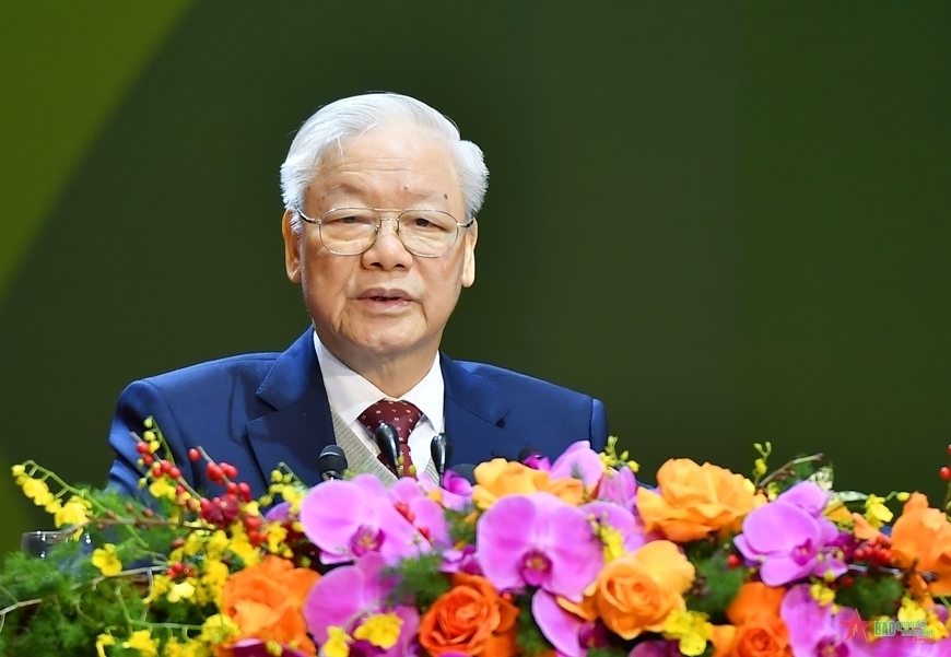 Tổng Bí thư Nguyễn Phú Trọng phát biểu chỉ đạo tại Đại hội. Ảnh: Tuấn Huy