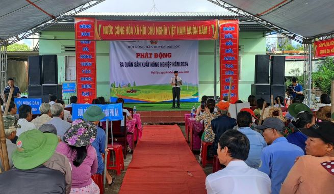 Quang cảnh buổi Phát động ra quân sản xuất nông nghiệp năm 2024 huyện Đại Lộc