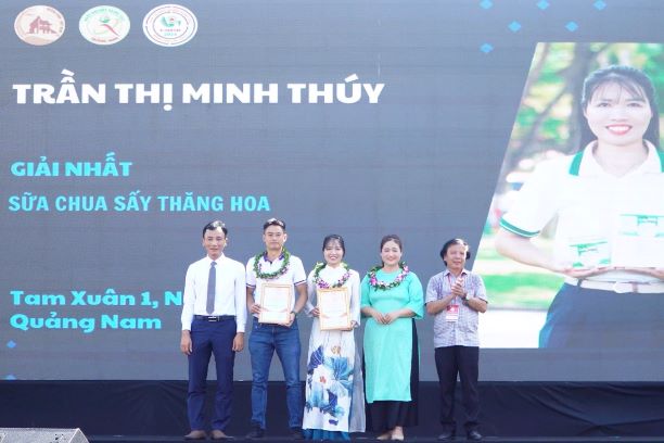 Các dự án đoạt giải Nhất cuộc thi Tìm kiếm tài năng khởi nghiệp Quảng Nam 2024. Ảnh: PHAN VINH